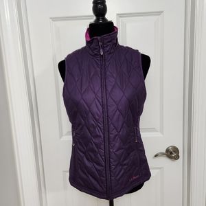 L.L.Bean Purple and Violet Reversible Quilted Lightweight Puffer Vest